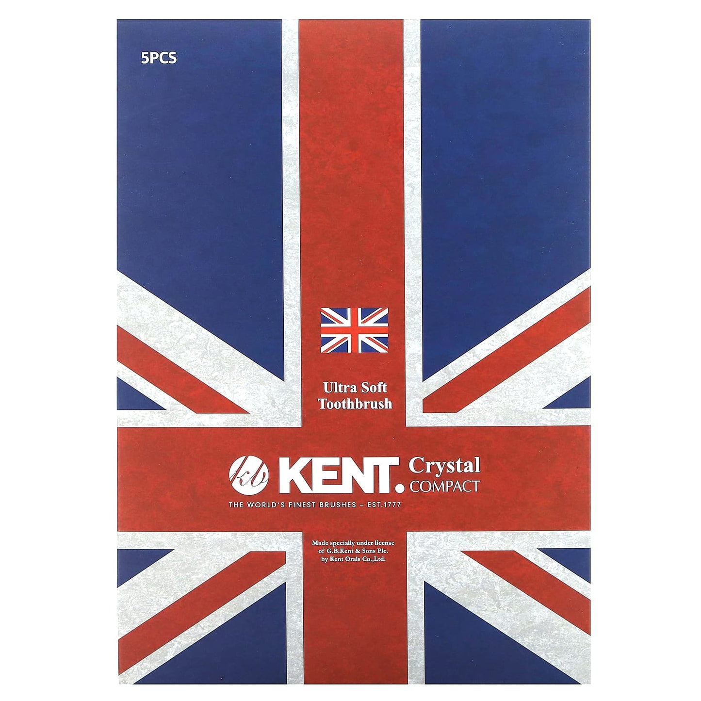 Kent, Ultra Soft Toothbrush, Crystal Compact, 5 Toothbrushes