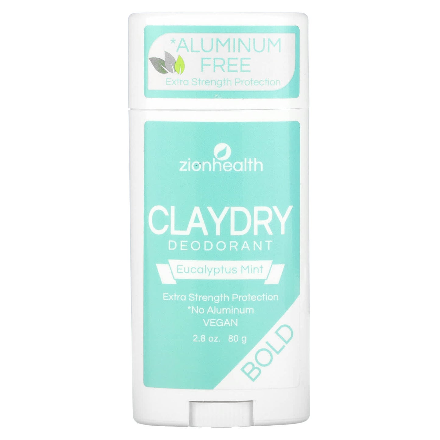 Zion Health-Bold-ClayDry Deodorant-Eucalyptus Mint-2.8 oz (80 g)