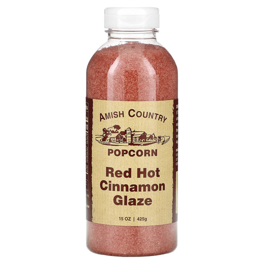 Amish Country Popcorn-Popcorn Glaze-Red Hot Cinnamon-15 oz (425 g)