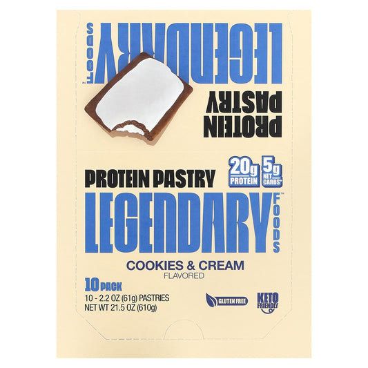 Legendary Foods-Protein Pastry-Cookies & Cream-10 Pastries-2.2 oz (61 g)  Each