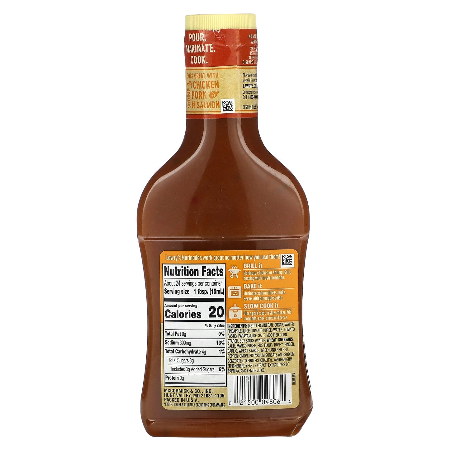 Lawry's, Marinade, Hawaiian With Tropical Fruit Juices, 12 fl oz (354 ml)