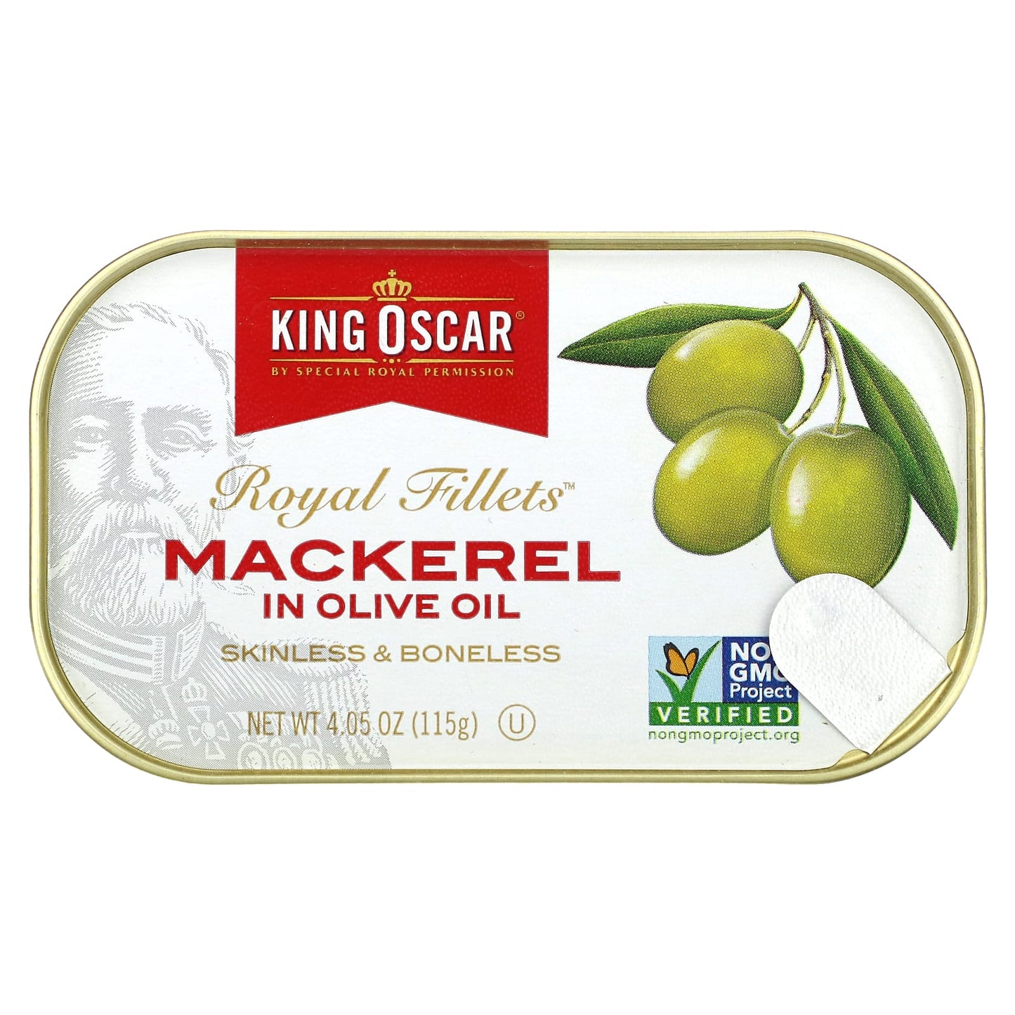 King Oscar, Royal Fillets, Mackerel In Olive Oil, 6 Pack, 4.05 oz (115 g) Each