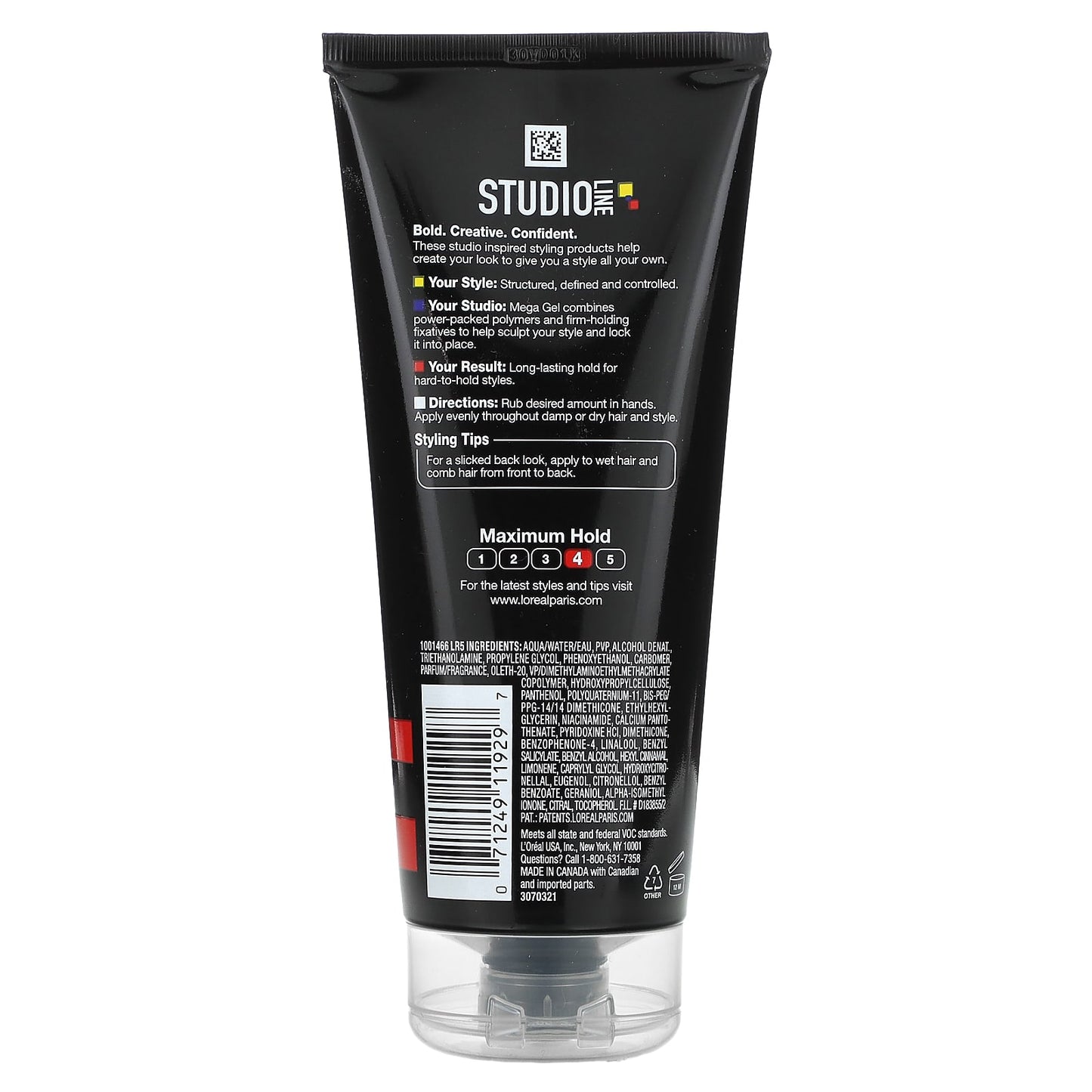 L'Oréal, Studio Line Mega Gel, Max Hold, High Shine, 6.8 fl oz (200 ml)