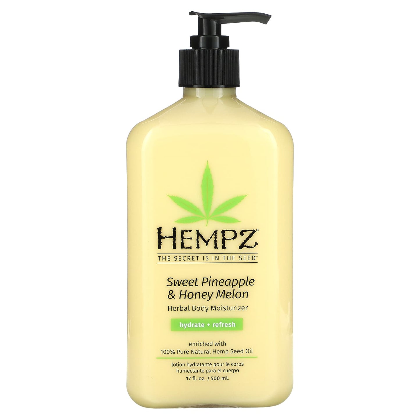 Hempz-Herbal Body Moisturizer-Sweet Pineapple & Honey Melon-17 fl oz (500 ml)