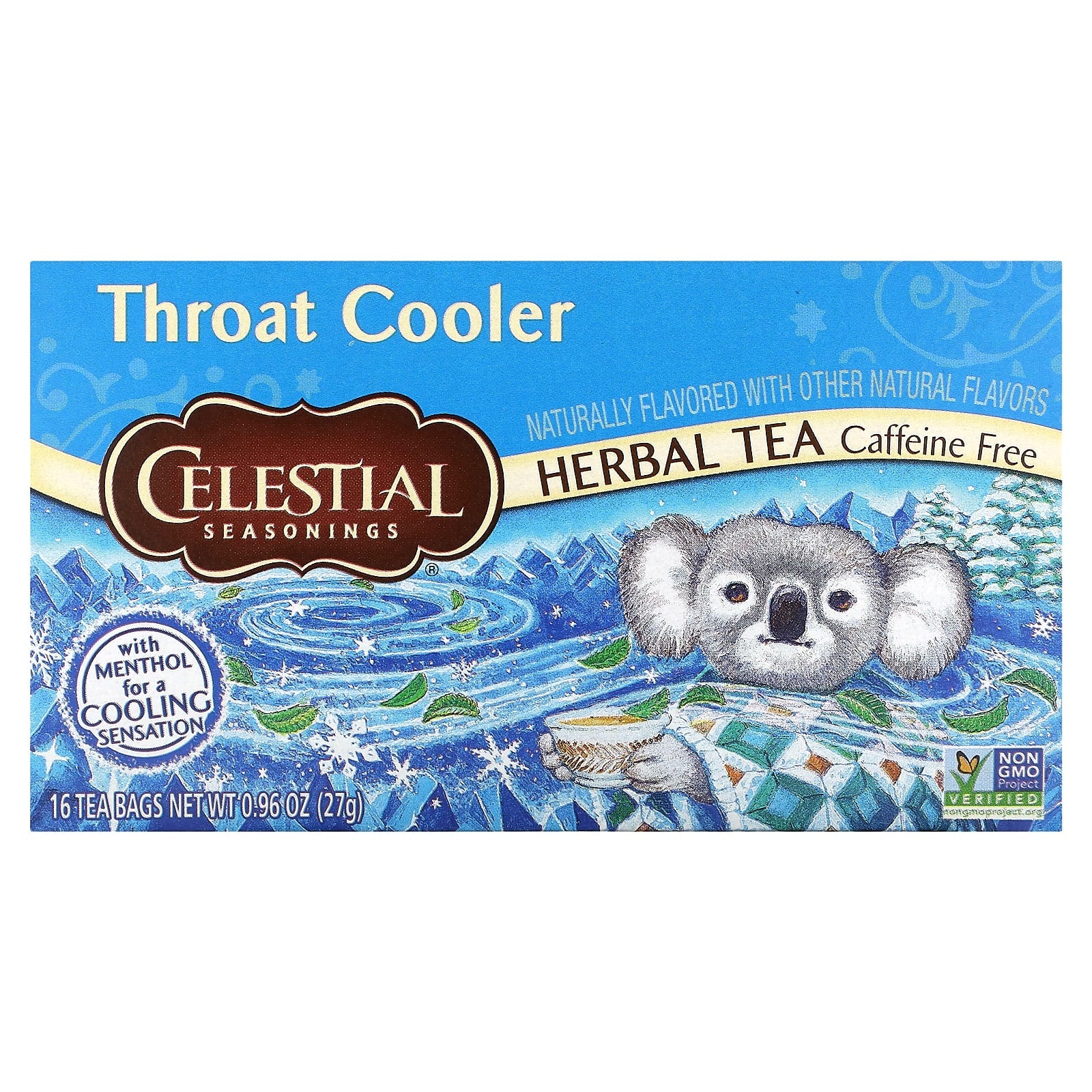 Celestial Seasonings-Herbal Tea-Throat Cooler-Caffeine Free-16 Tea Bags-0.96 oz (27 g)