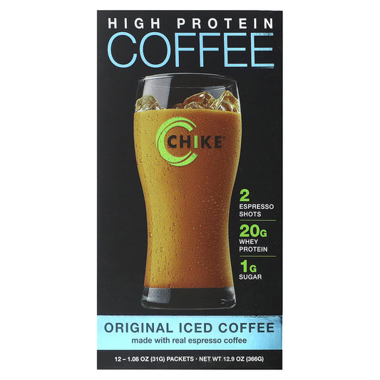 Chike Nutrition-High Protein Iced Coffee-Original-12 Packets-1.08 oz (31 g) Each