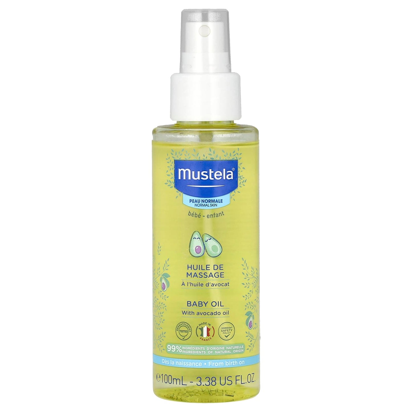 Mustela-Baby Oil with Avocado Oil-3.38 fl oz (100 ml)