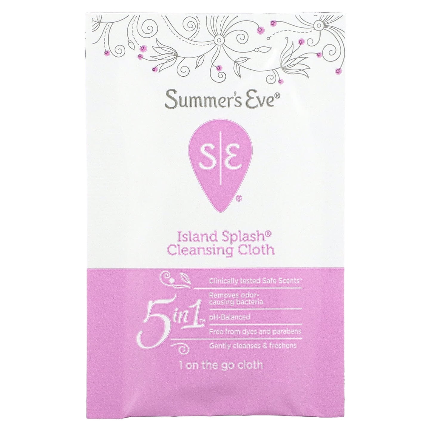 Summer's Eve, 5 in 1 Cleansing Cloths, Island Splash, 16 Individually Wrapped Cloths