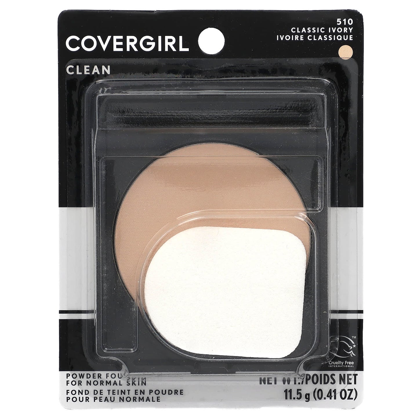 Covergirl, Clean, Powder Foundation, 510 Classic Ivory, 0.41 oz (11.5 g)