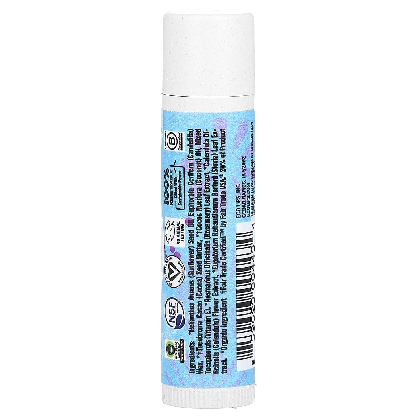 Eco Lips, Bee Free, Vegan Lip Balm, Unflavored, 0.15 oz (4.25 g)