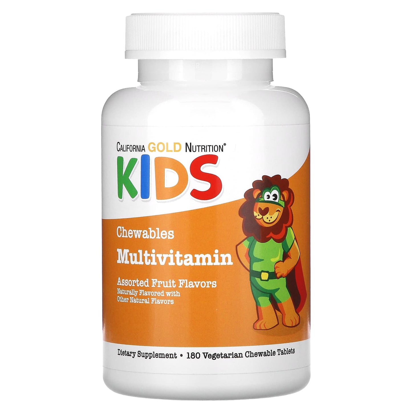 California Gold Nutrition-Chewable Multi-Vitamin For Children-Assorted Fruit Flavors-180 Vegetarian Tablets