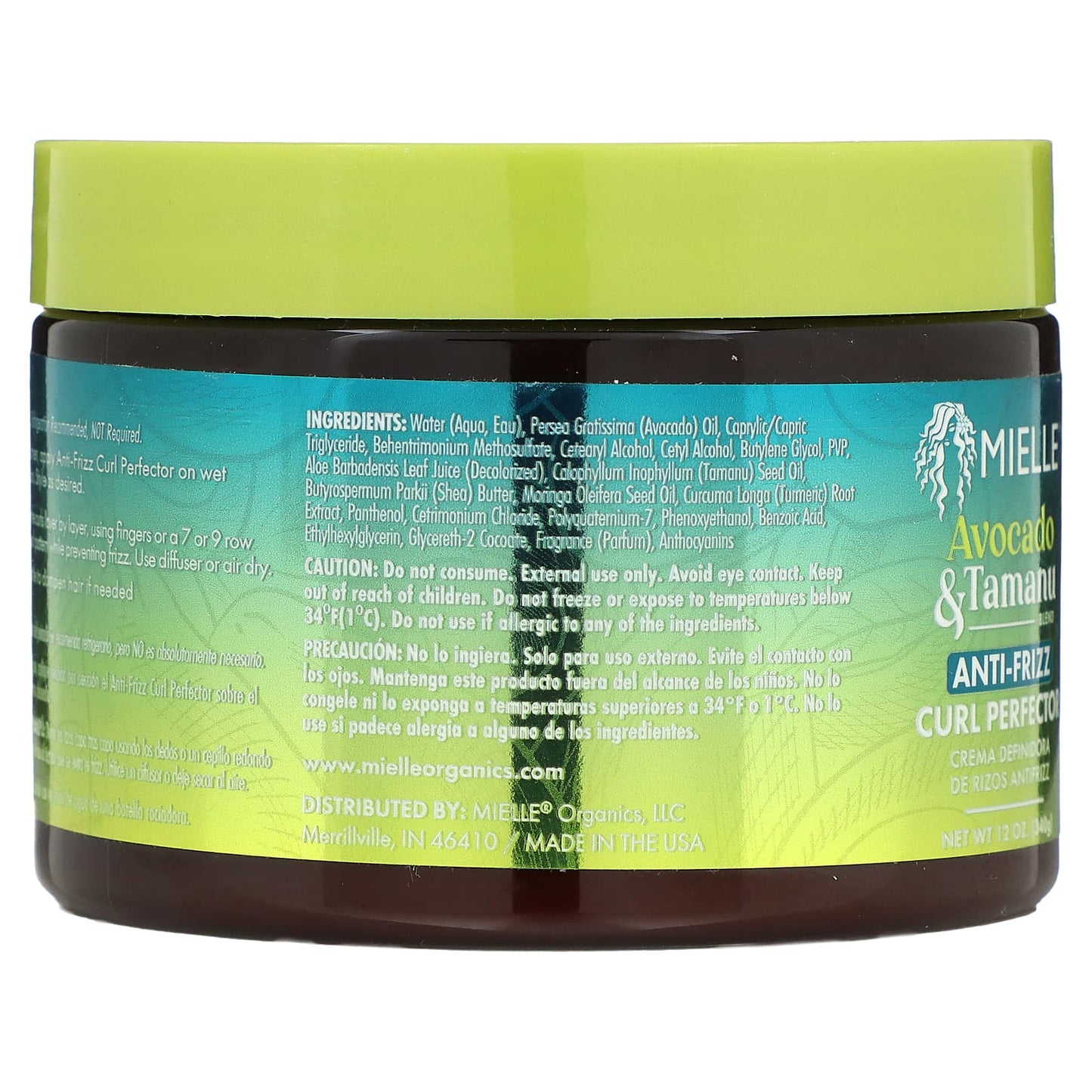 Mielle, Anti-Frizz Curl Perfector, Avocado & Tamanu, 12 oz (340 g)