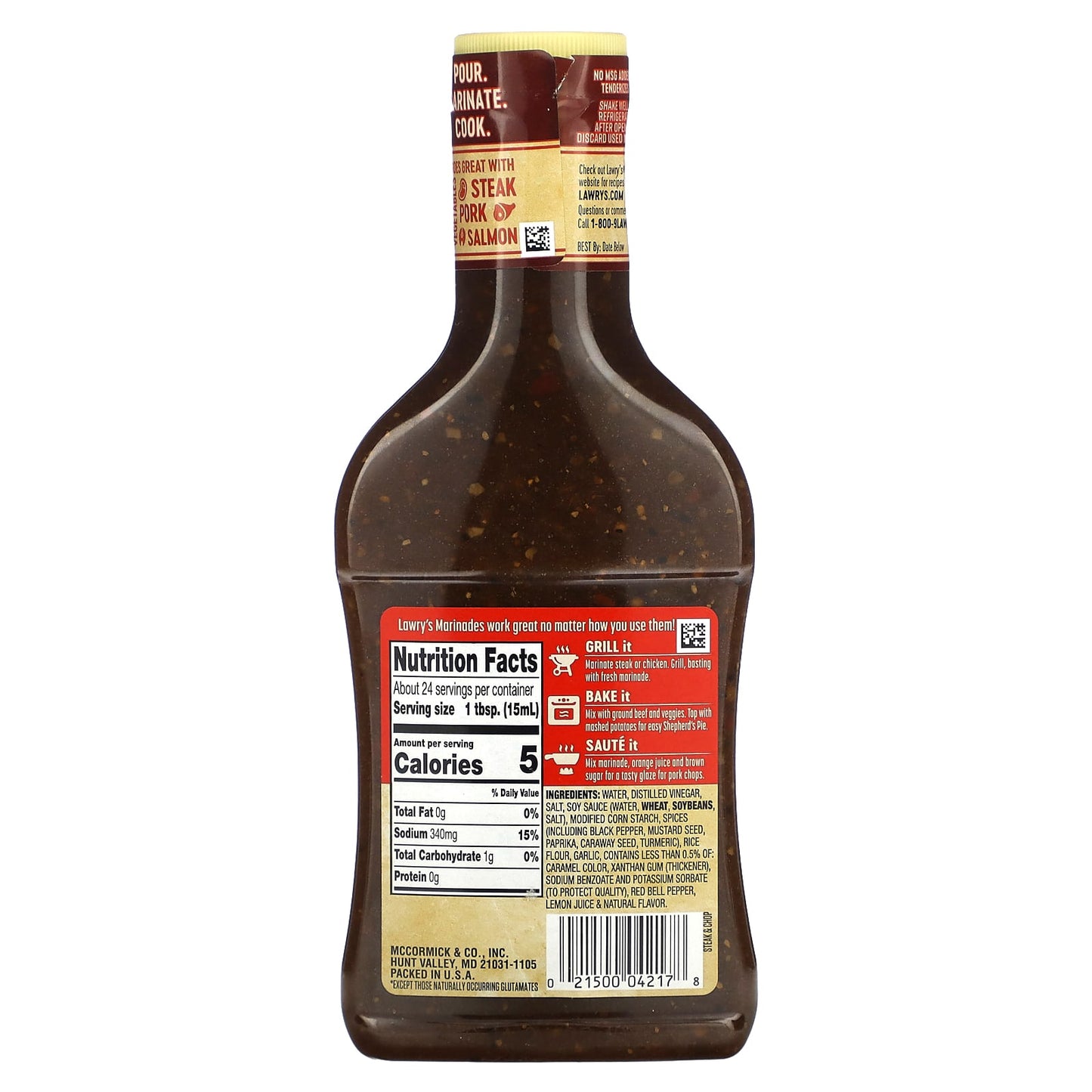 Lawry's, Marinade, Steak & Chop , 12 fl oz (354 ml)