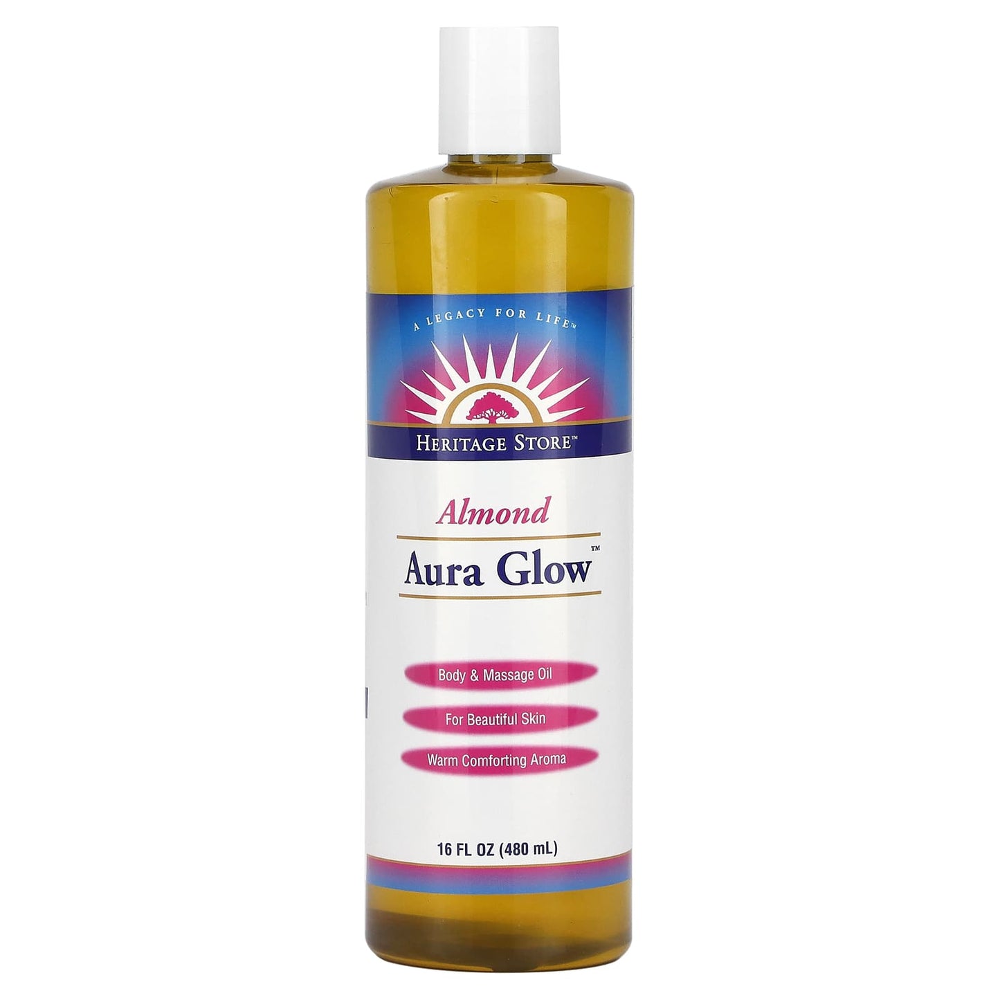 Heritage Store-Aura Glow-Almond-16 fl oz (480 ml)