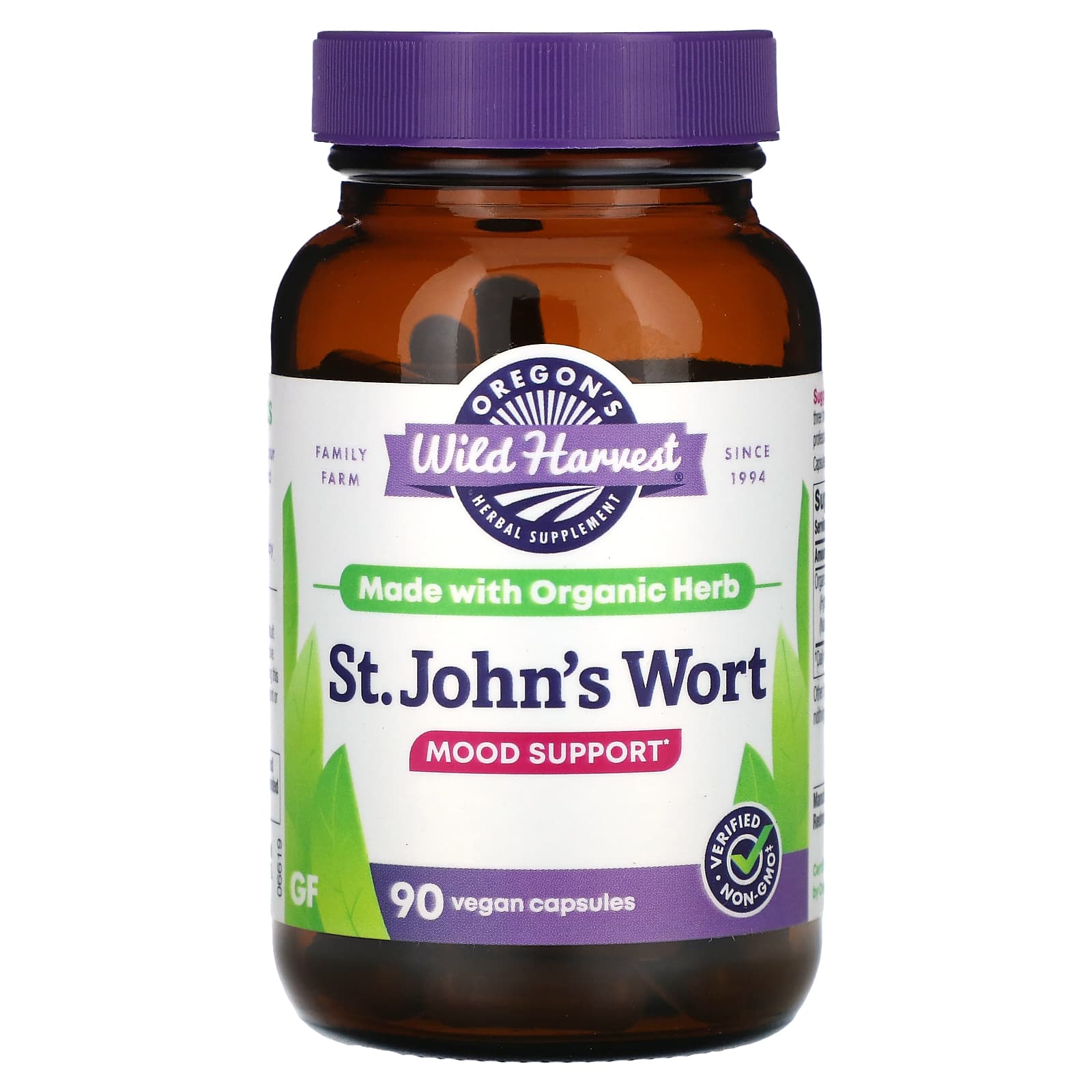 Oregon's Wild Harvest-St. John's Wort-90 Vegan Capsules