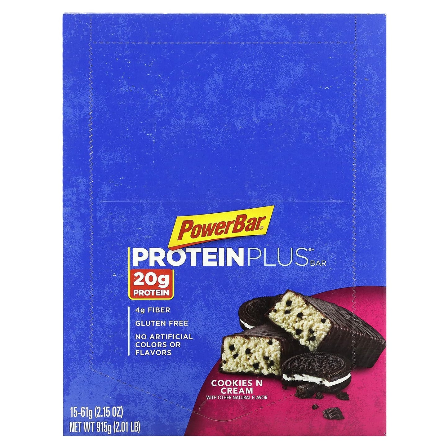 PowerBar-Protein Plus Bar-Cookies N Cream-15 Bars-2.15 oz (61 g) Each