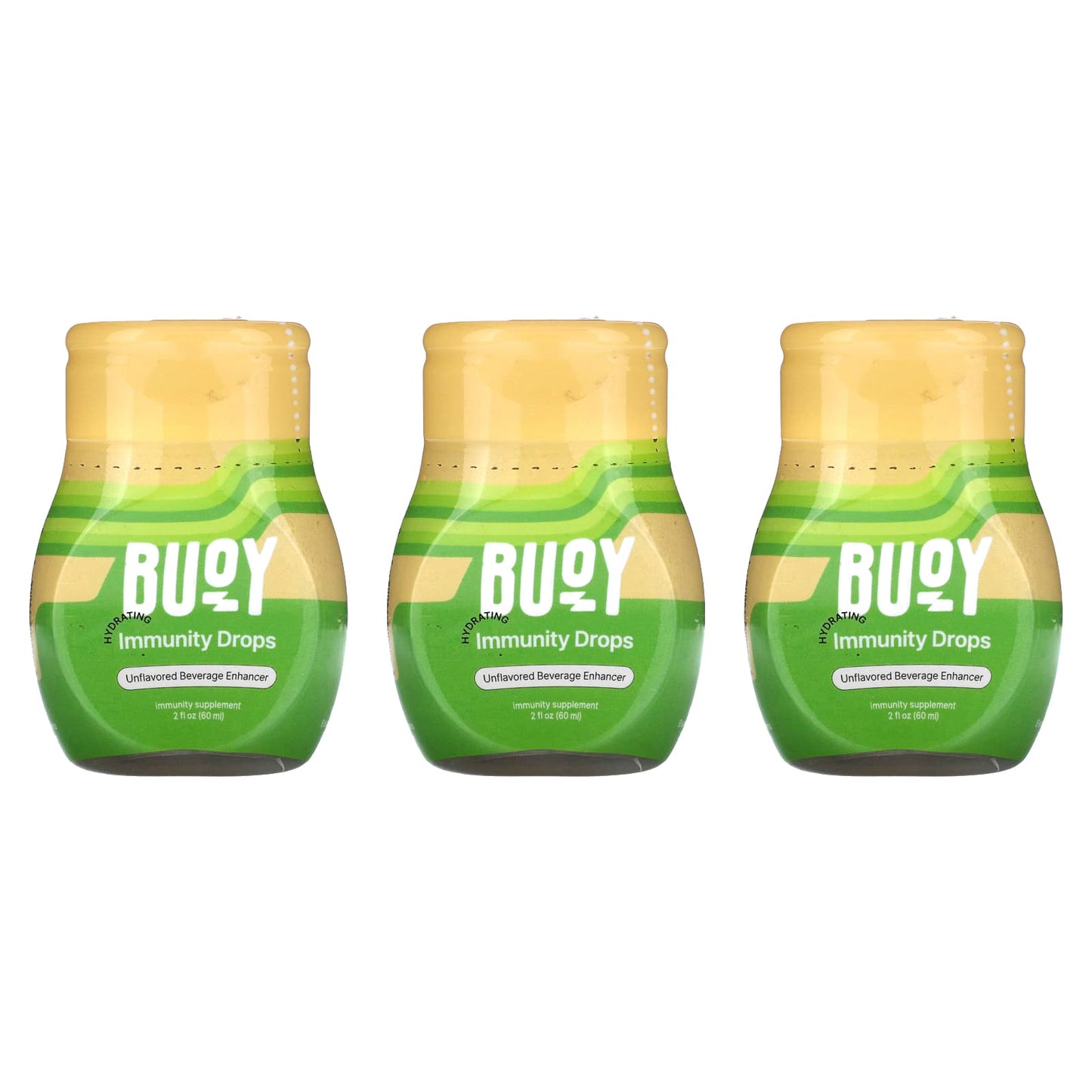 Buoy Hydration-Hydrating Immunity Drops-Beverage Enhancer-Unflavored-3 Pack-2 fl oz (60 ml) Each