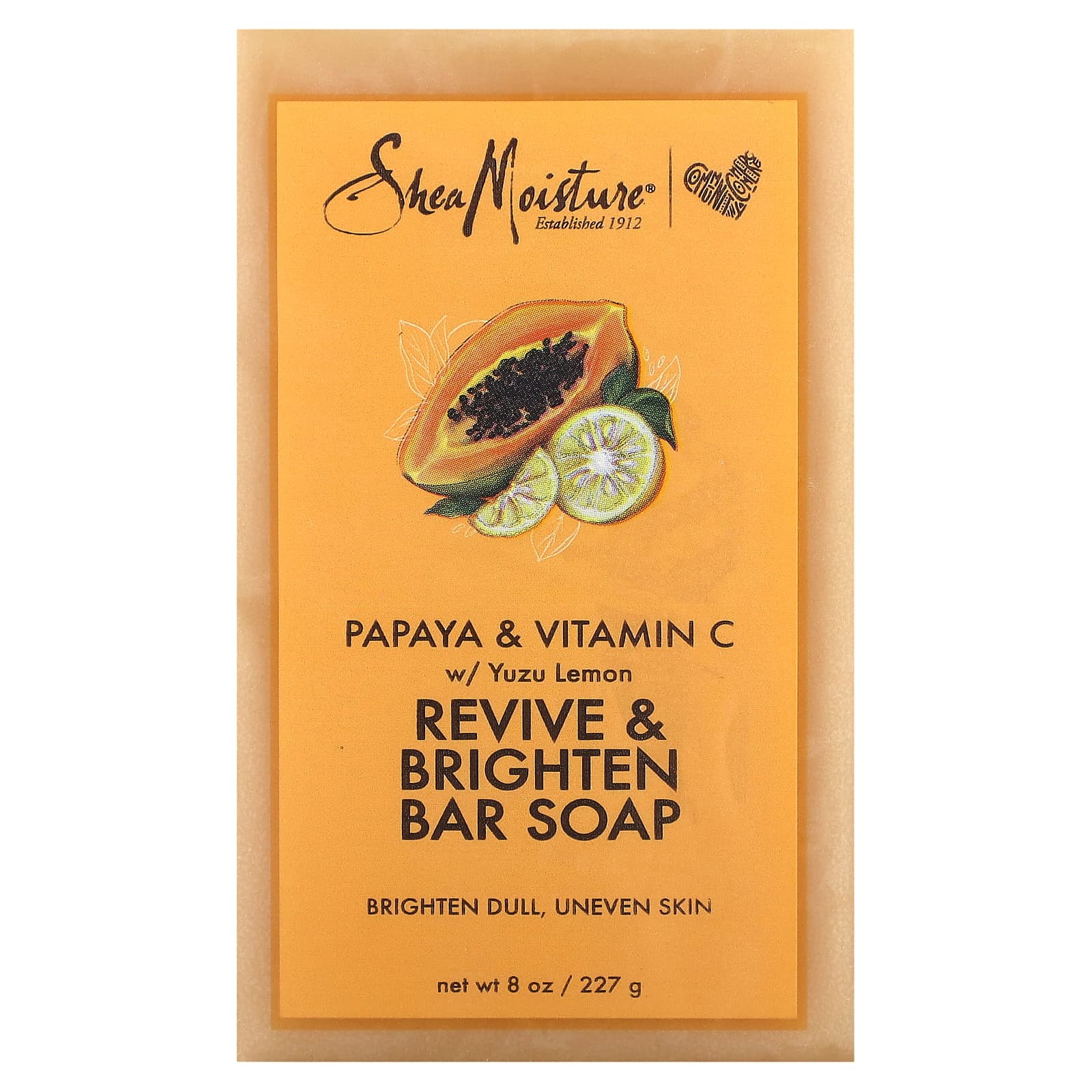 SheaMoisture-Revive & Brighten Bar Soap-Papaya & Vitamin C-8 oz (227 g)