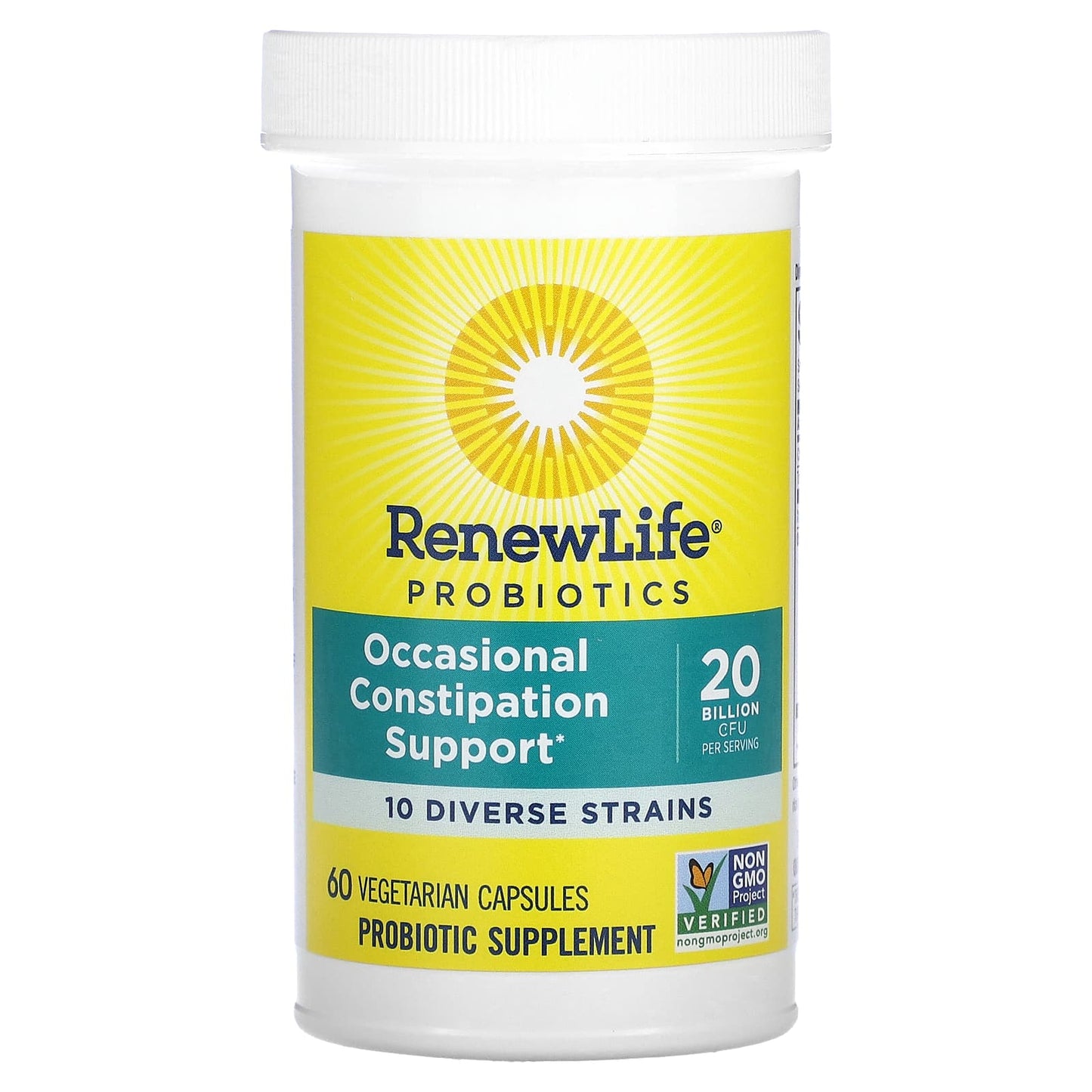 Renew Life, Probiotics, Occasional Constipation Support, 20 Billion CFU, 60 Vegetarian Capsules