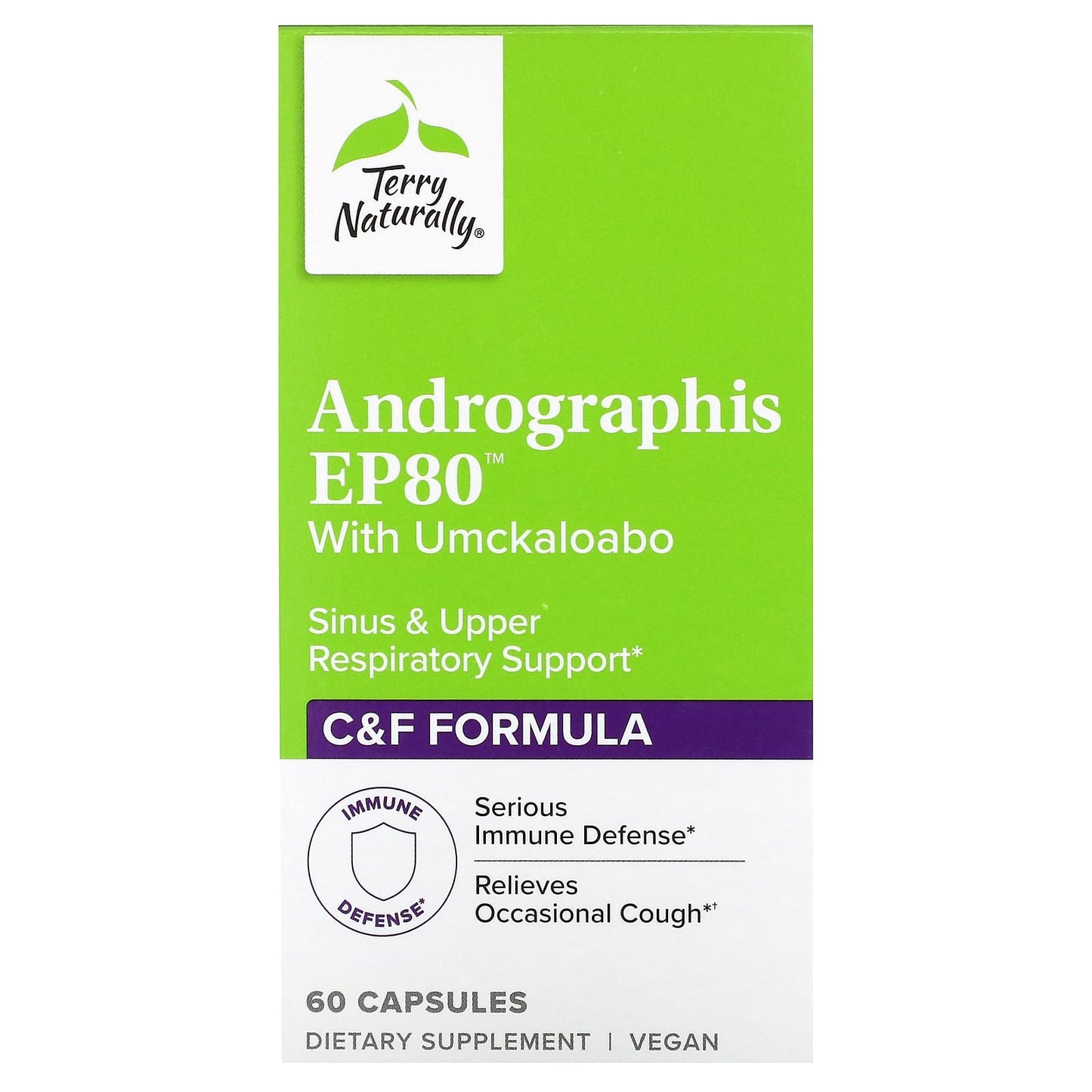 Terry Naturally-Andrographis EP80 with Umckaloabo-60 Capsules