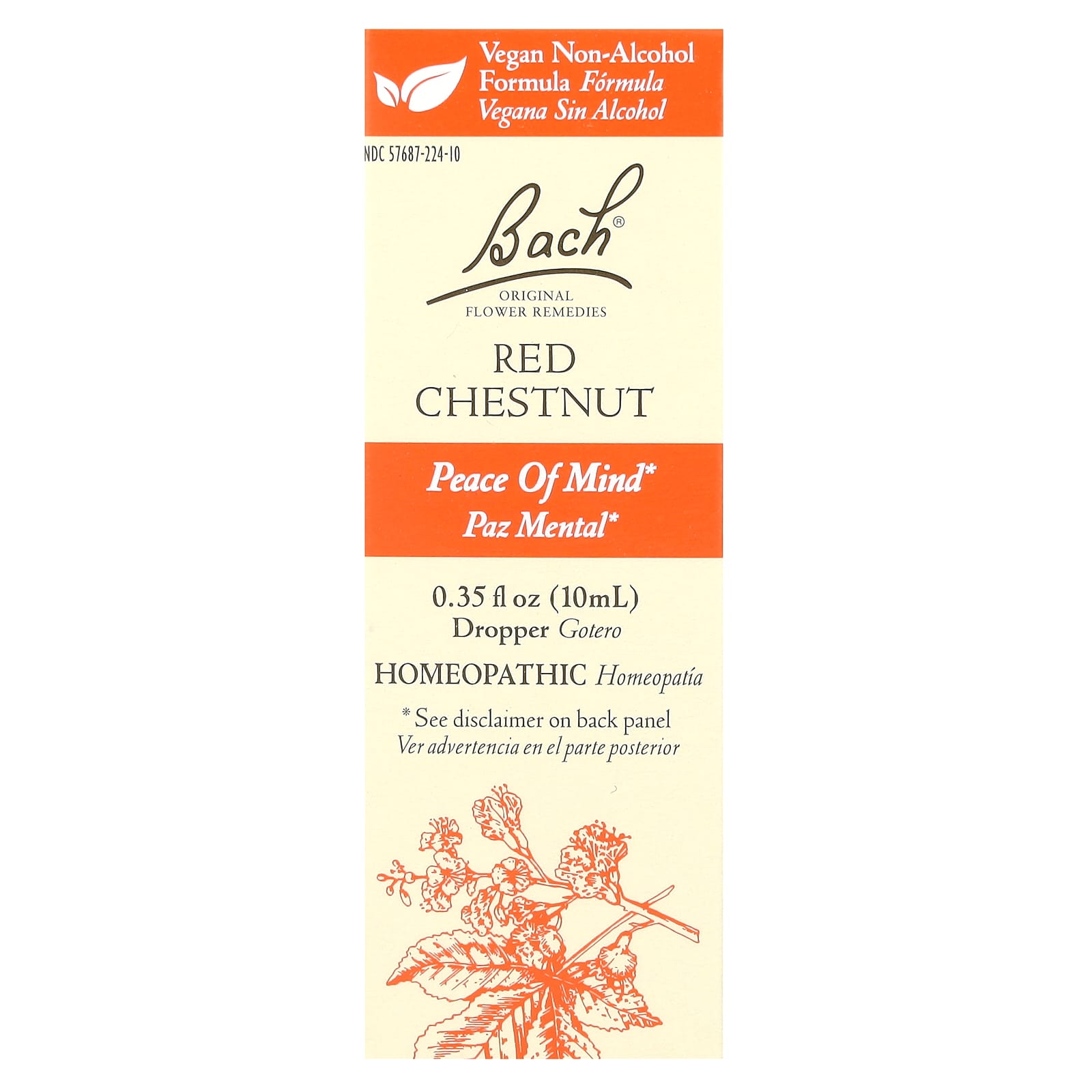 Bach-Original Flower Remedies-Red Chestnut-0.35 fl oz (10 ml)