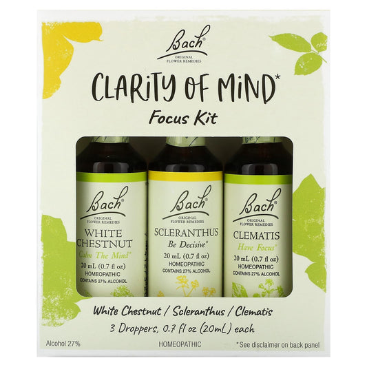 Bach-Clarity of Mind Focus Kit-3 Droppers-0.7 fl oz (20 ml) Each