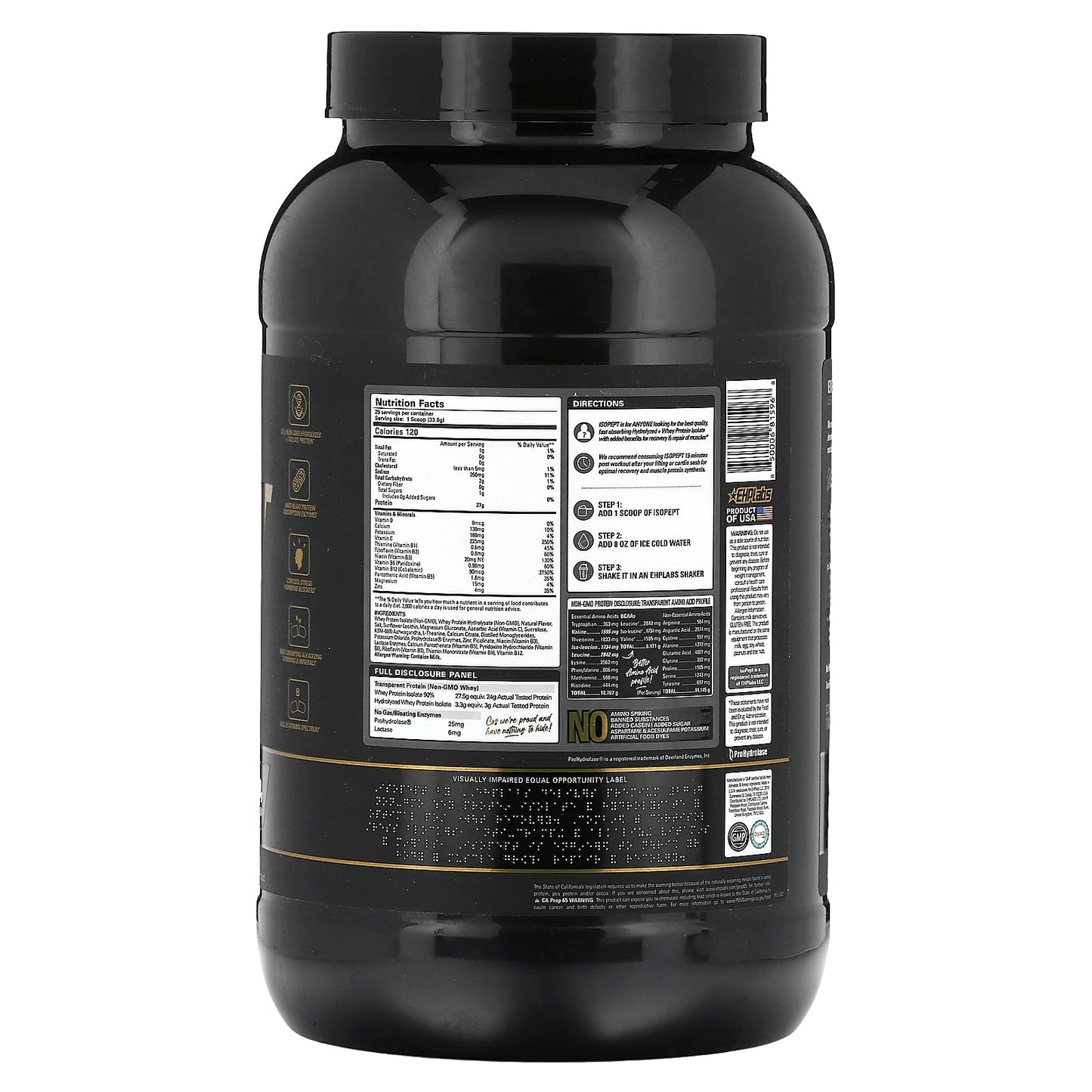 EHPlabs, IsoPept, Hydrolyzed Whey Protein Isolate, Vanilla Ice Cream , 2.15 lb (974 g)