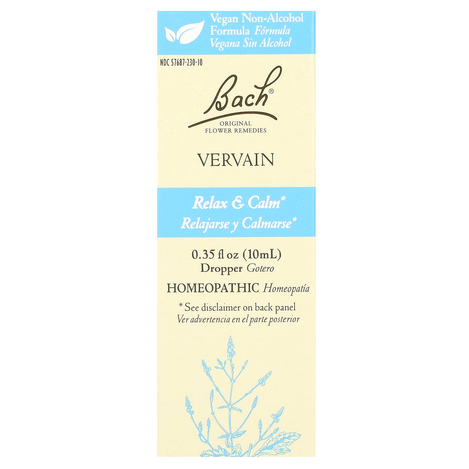 Bach-Original Flower Remedies-Vervain-0.35 fl oz (10 ml)