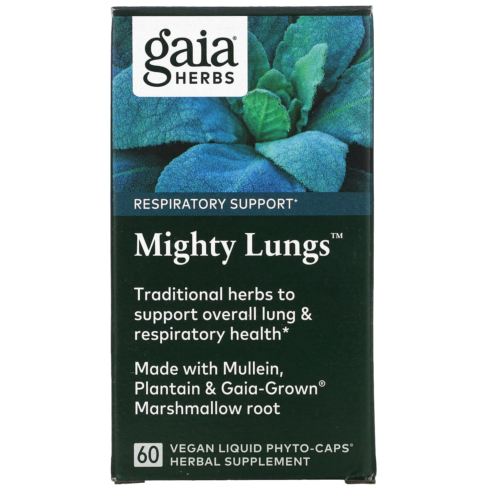 Gaia Herbs-Mighty Lungs-60 Vegan Liquid Phyto-Caps