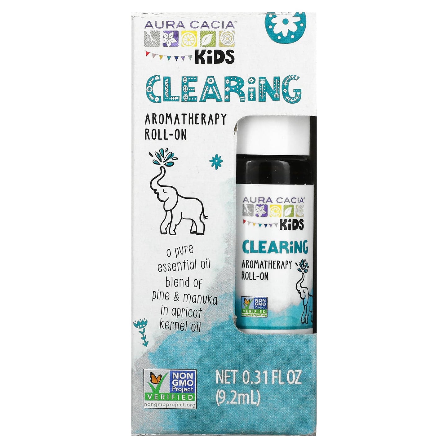 Aura Cacia, Kids, Aromatherapy Roll-On, Clearing, 0.31 fl oz (9.2 ml)