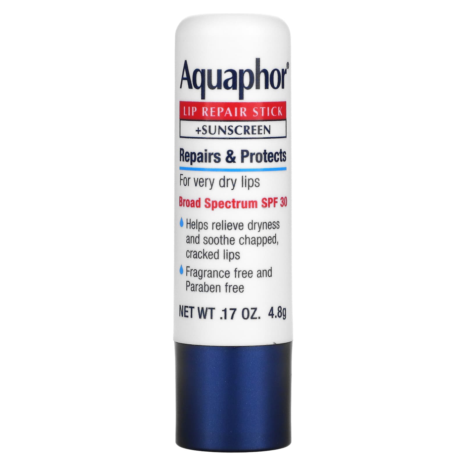 Aquaphor-Lip Repair Stick + Sunscreen-SPF 30-Fragrance Free-0.17 oz (4.8 g)