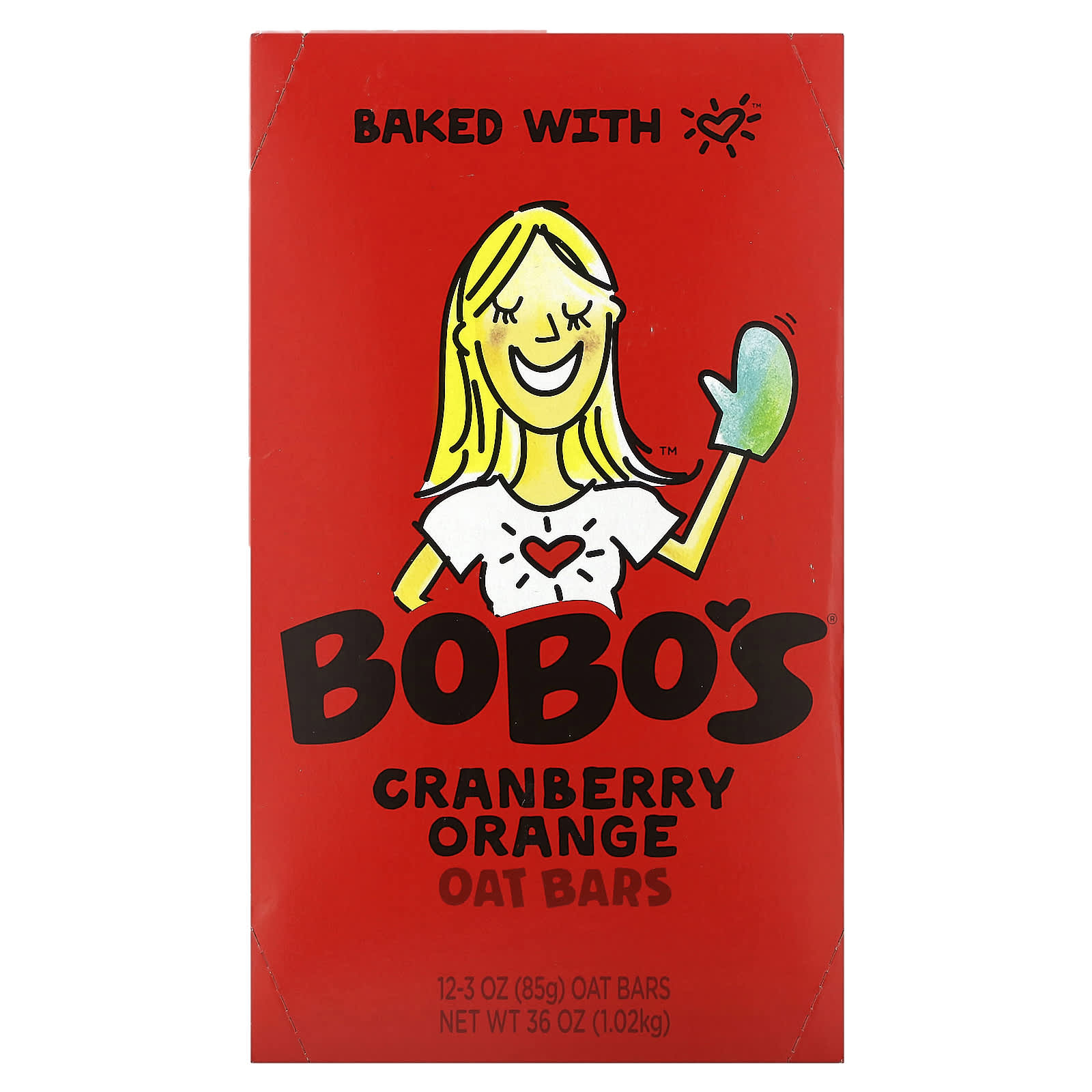 Bobo's Oat Bars-Cranberry Orange Oat Bars-12 Bars-3 oz (85 g) Each