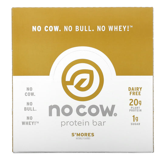 No Cow-Protein Bar-S'mores-12 Bars-2.12 oz (60 g)