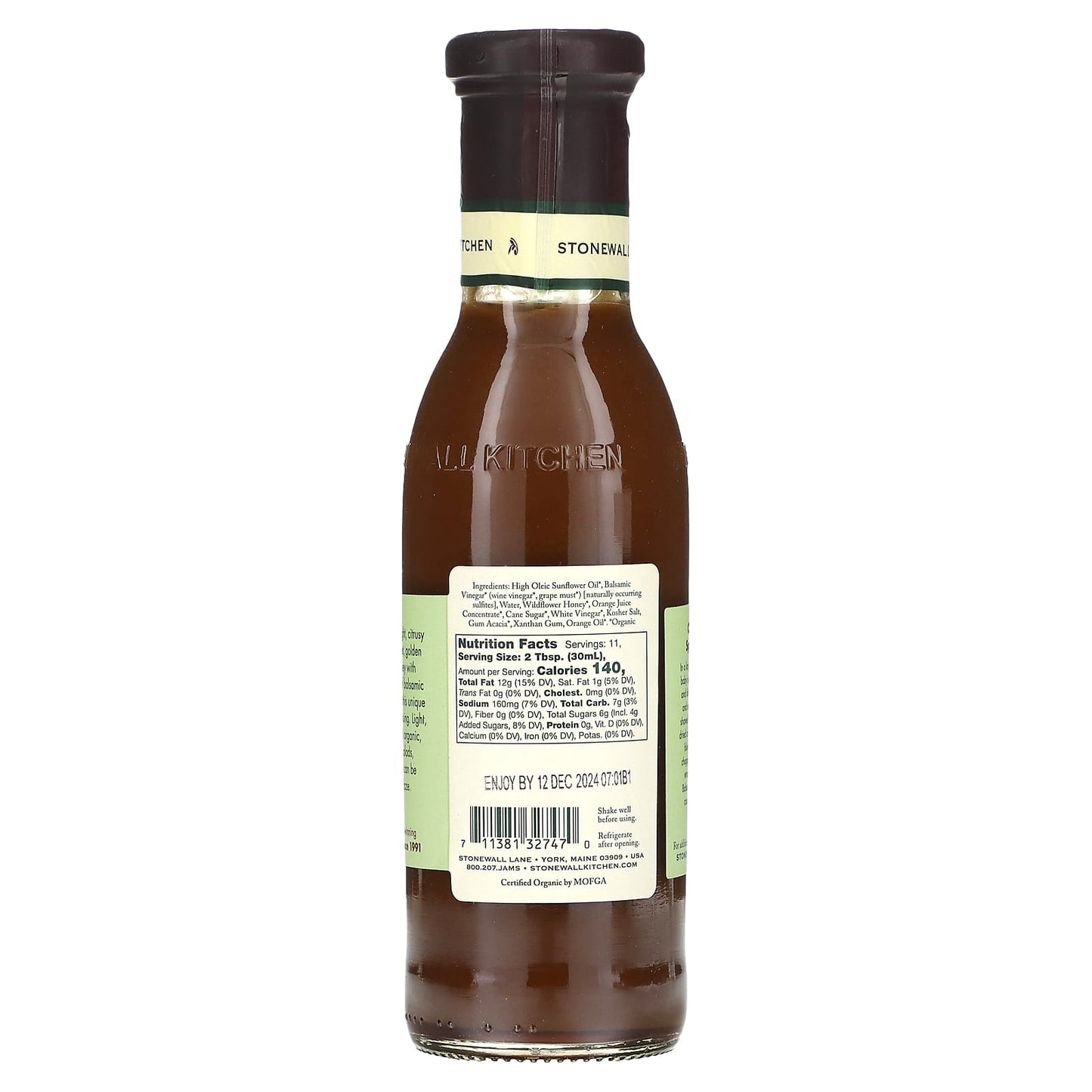 Stonewall Kitchen, Organic Honey Orange Balsamic Dressing, 11 fl oz (330 ml)