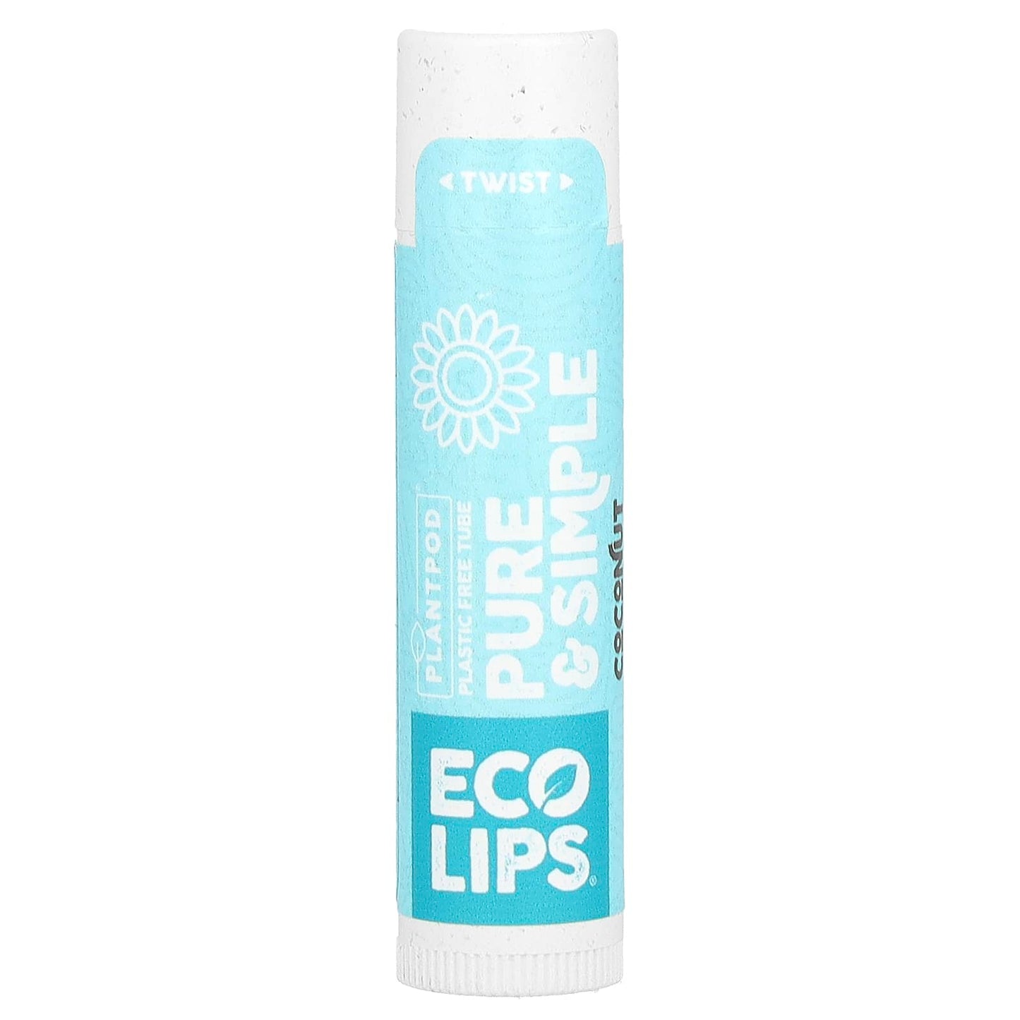 Eco Lips-Pure & Simple-Lip Balm-Coconut-0.15 oz (4.25 g)