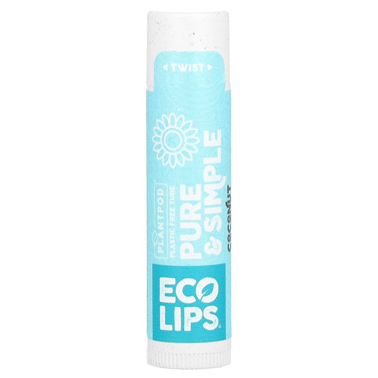 Eco Lips-Pure & Simple-Lip Balm-Coconut-0.15 oz (4.25 g)