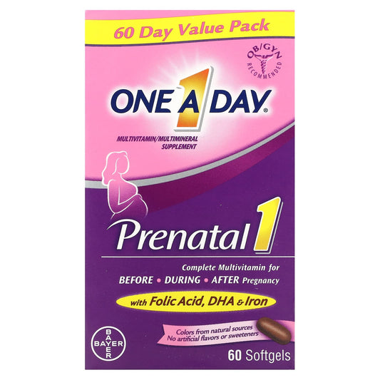 One-A-Day-Prenatal 1 with Folic Acid-DHA & Iron-60 Softgels