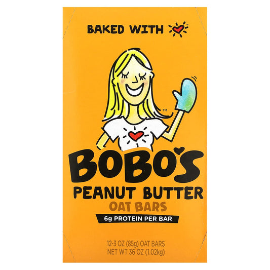 Bobo's Oat Bars-Peanut Butter Oat Bars-12 Bars-3 oz (85 g) Each