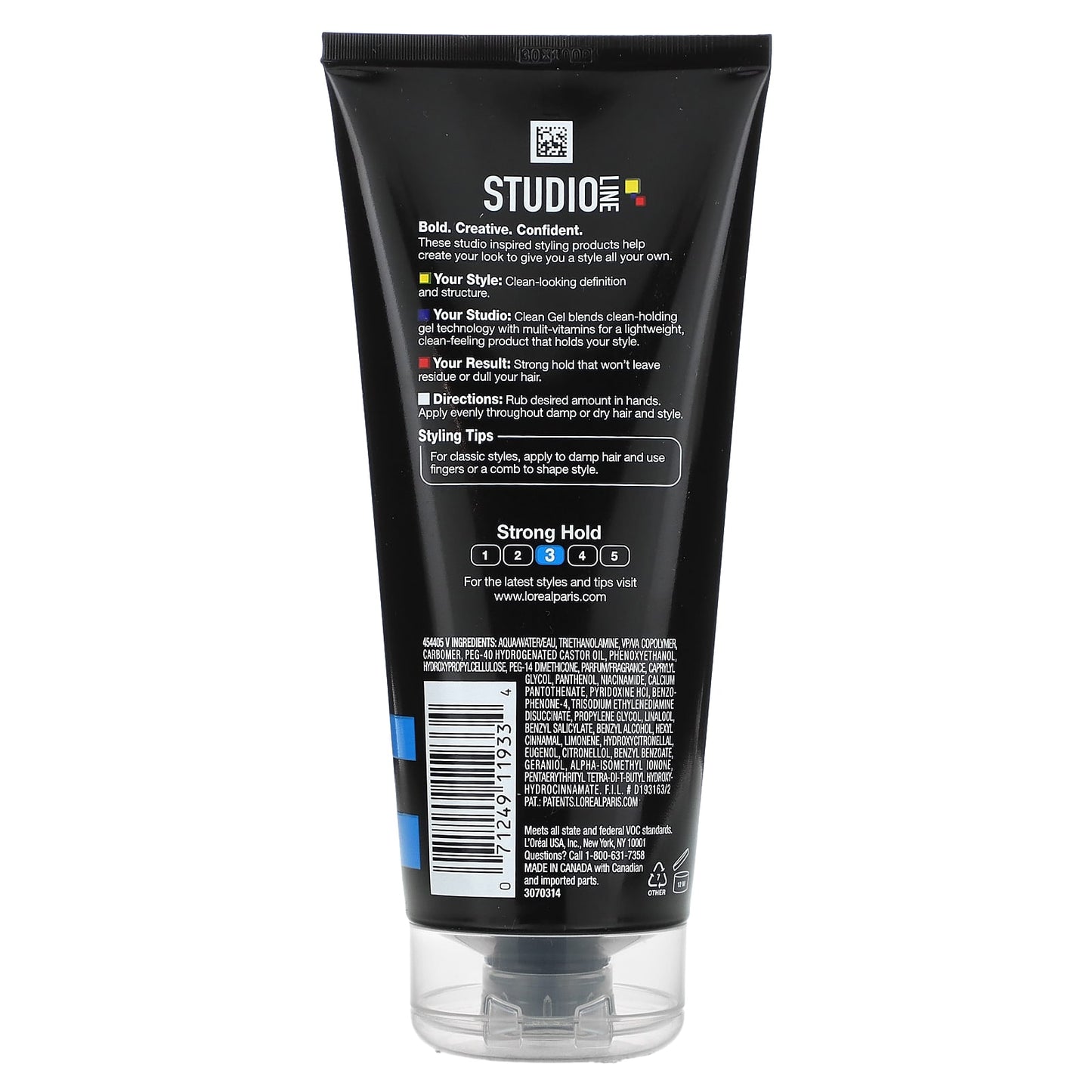 L'Oréal, Studio Line Clean Gel, Strong Hold, Medium Shine, 6.8 fl oz (200 ml)