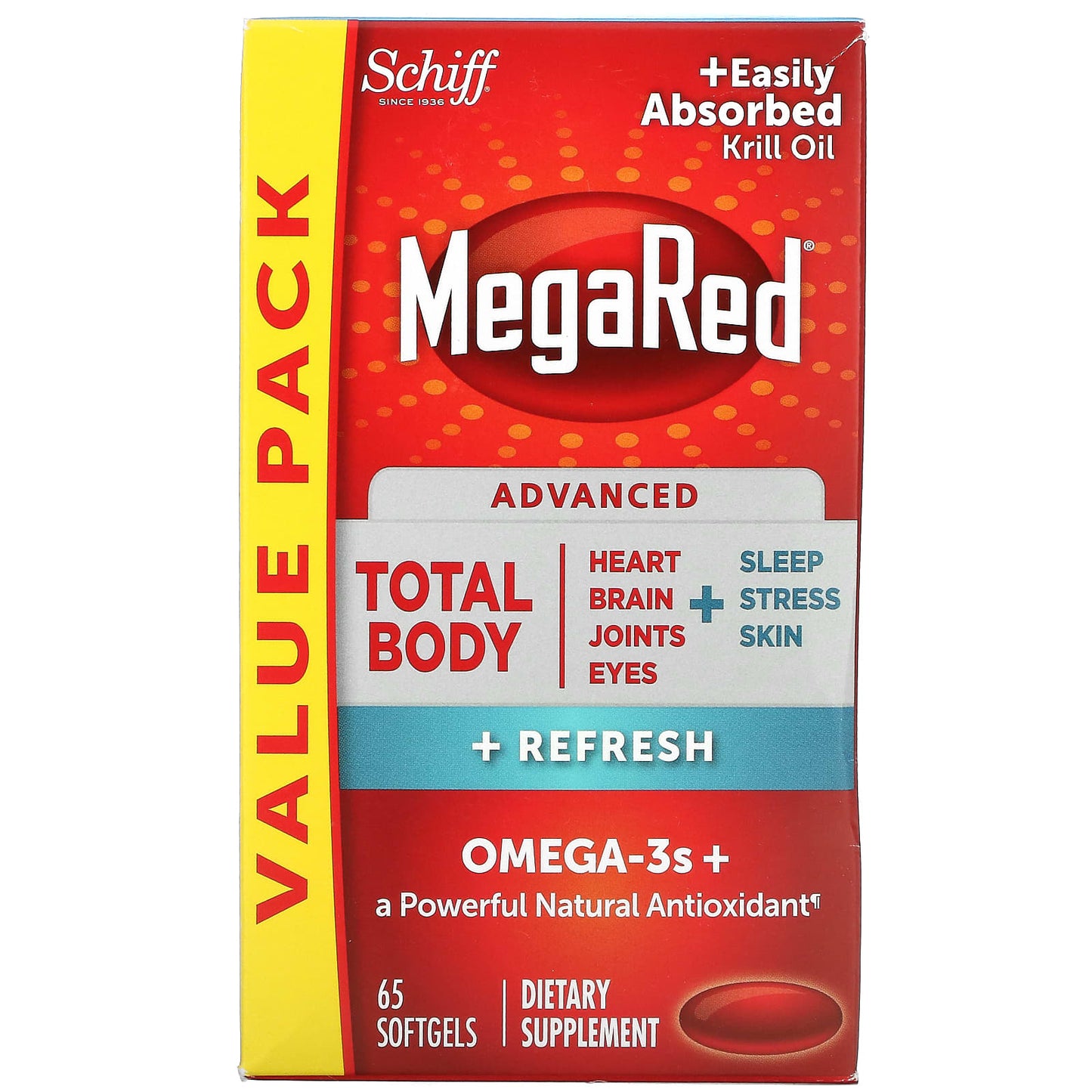 Schiff-MegaRed-Advanced Total Body + Refresh- 65 Softgels