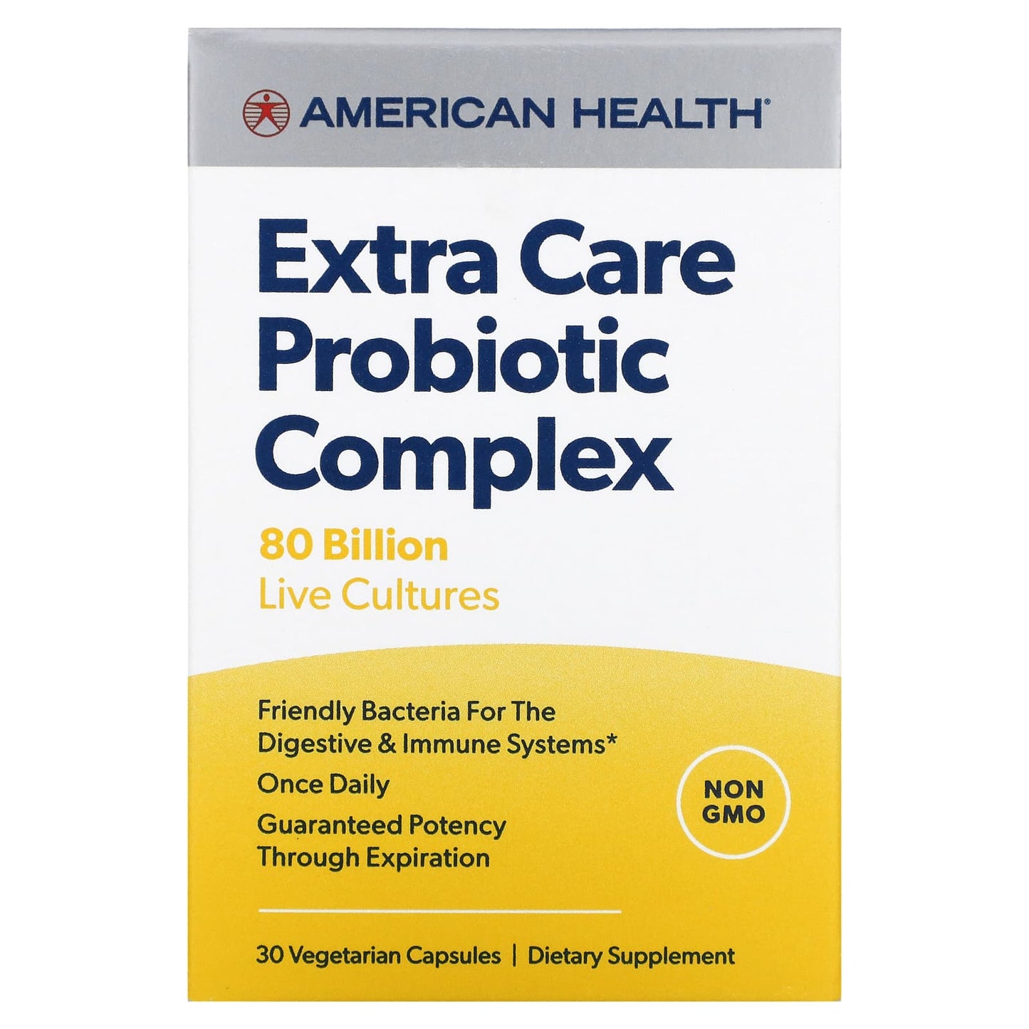 American Health-Extra Care Probiotic Complex-80 Billion CFU-30 Vegetarian Capules