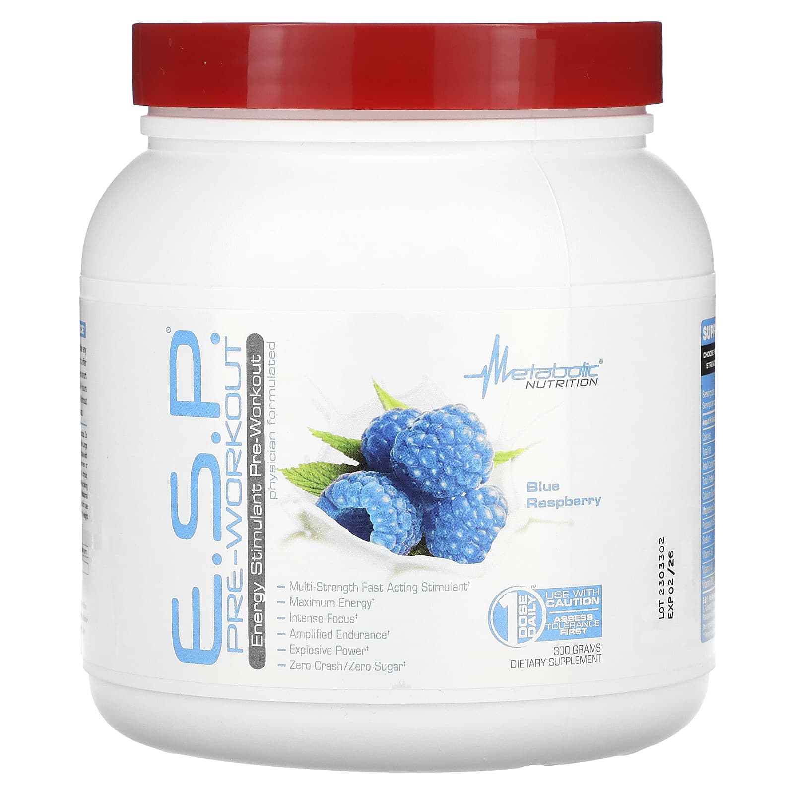 Metabolic Nutrition-E.S.P. Pre-Workout-Blue Raspberry-300 g