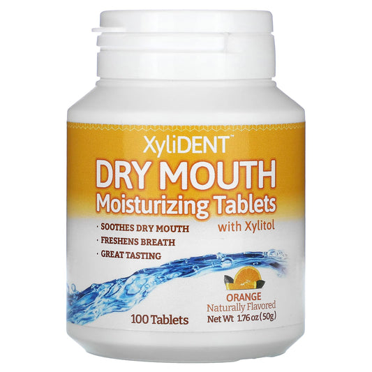 XyliDENT-Dry Mouth Moisturizing Tablets with Xylitol -Orange-100 Tablets