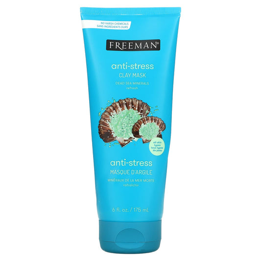 Freeman Beauty-Anti-Stress Clay Beauty Mask-Dead Sea Minerals-6 fl oz (175 ml)