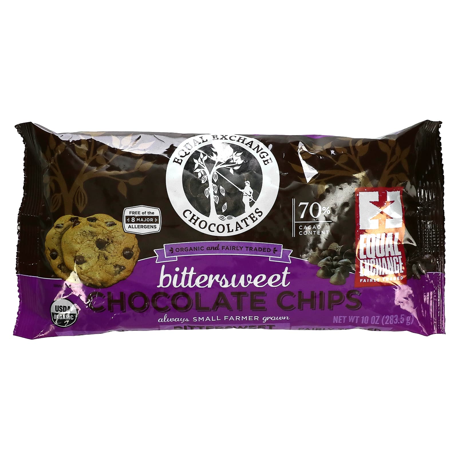 Equal Exchange-Bittersweet Chocolate Chips-70% Cacao-10 oz (283.5 g)