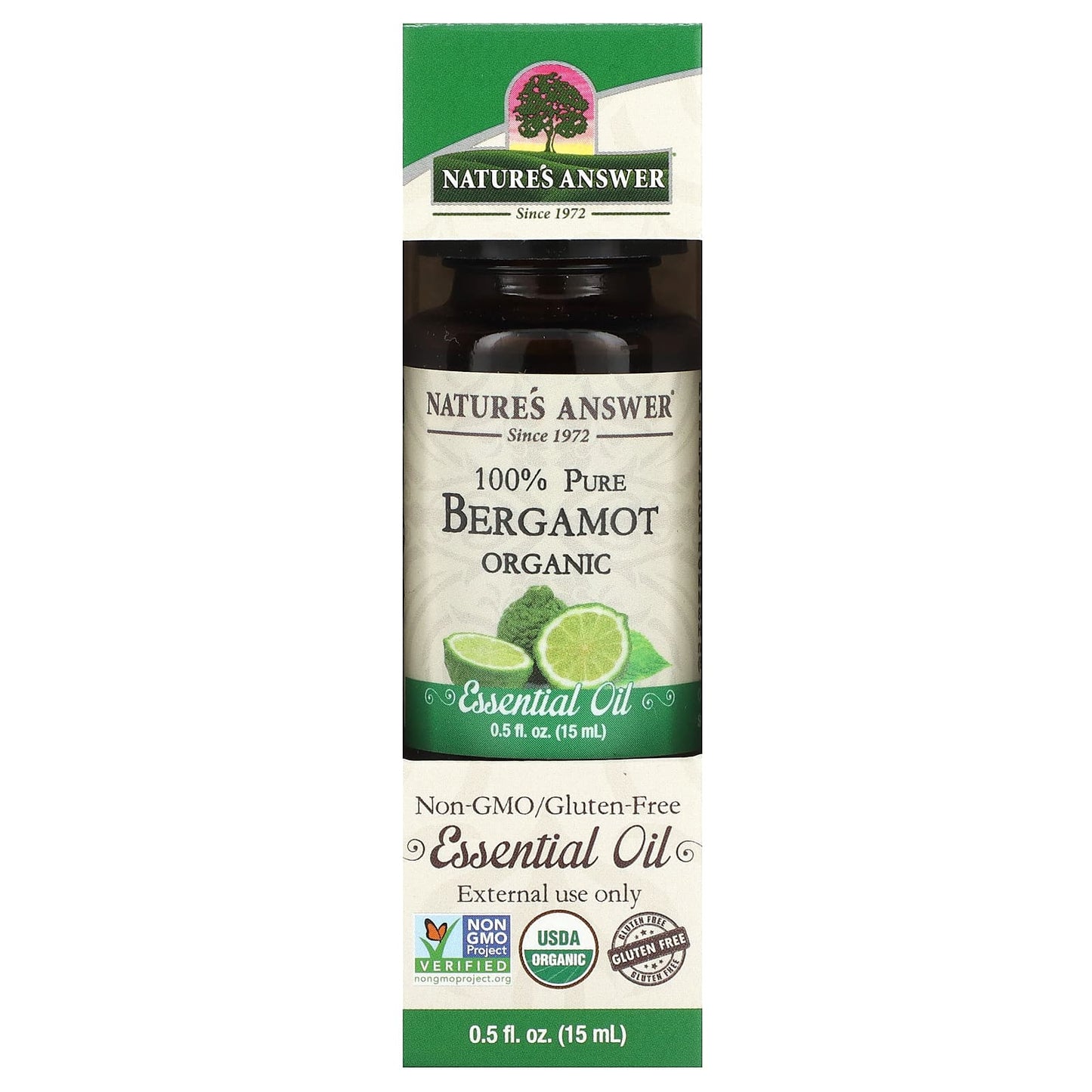 Nature's Answer-100% Pure Organic Essential Oil-Bergamot-0.5 fl oz (15 ml)