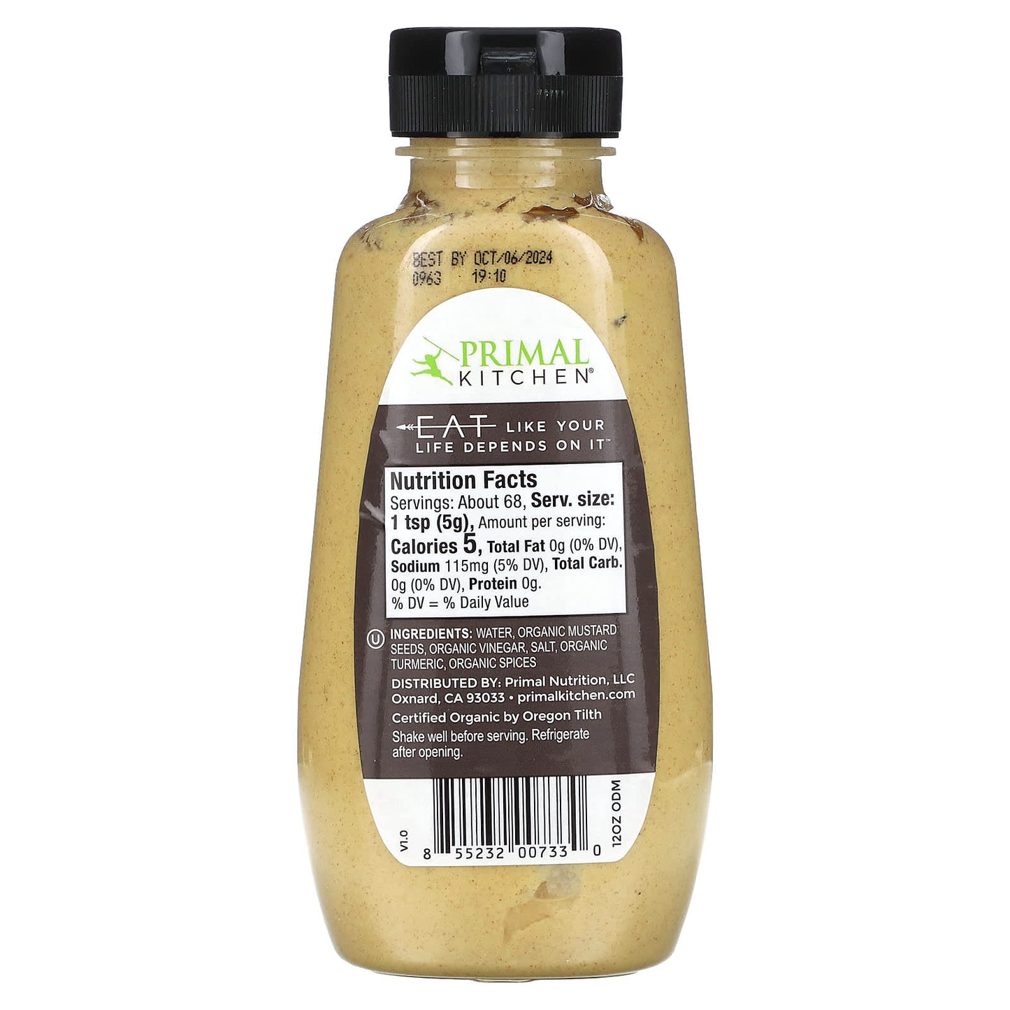 Primal Kitchen, Organic Dijon Mustard, 12 oz (340 g)