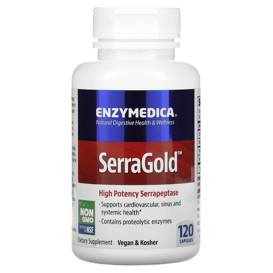 Enzymedica-SerraGold-High Potency Serrapeptase-120 Capsules