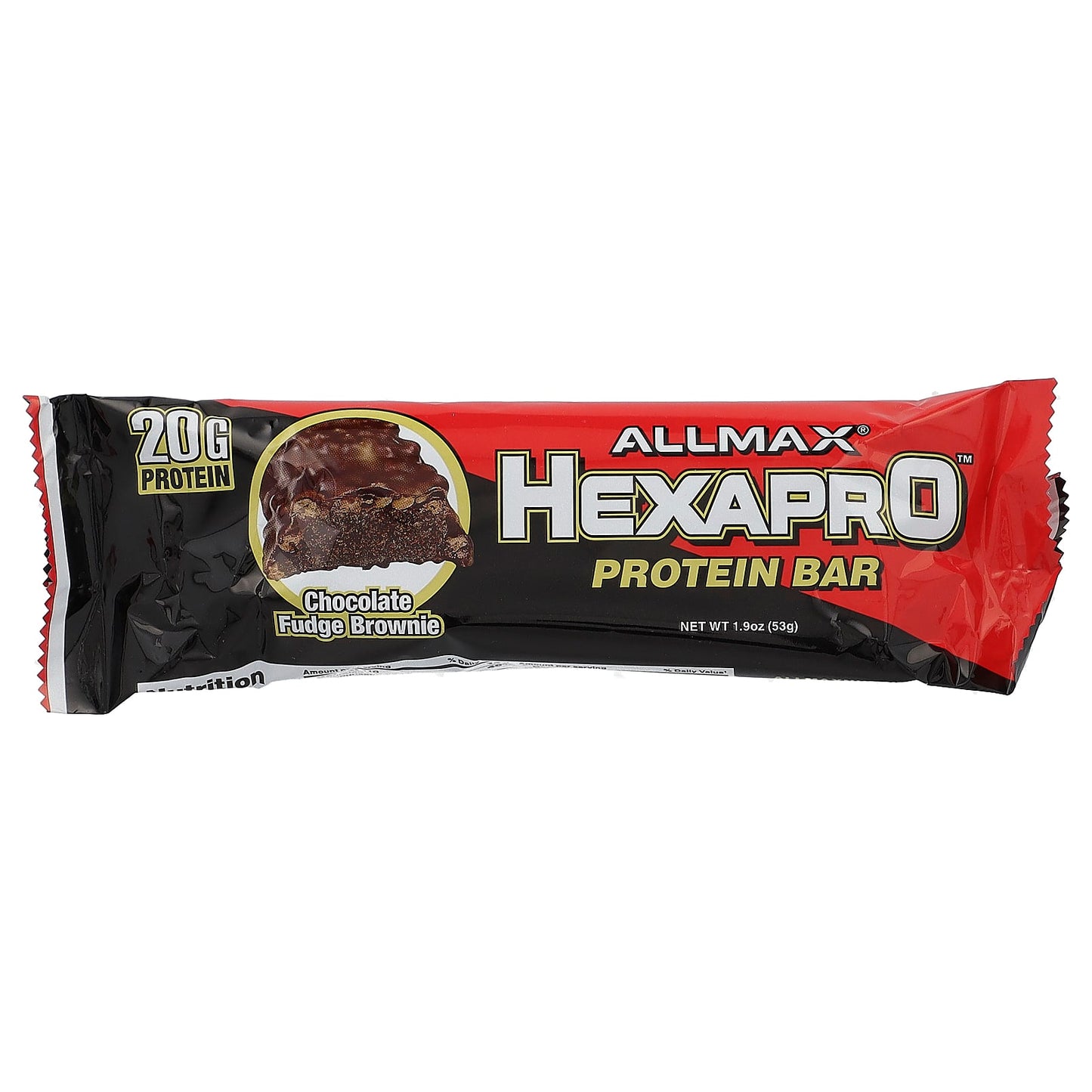 ALLMAX, Hexapro, Protein Bar, Chocolate Fudge Brownie, 12 Bars, 1.9 oz (53 g) Each