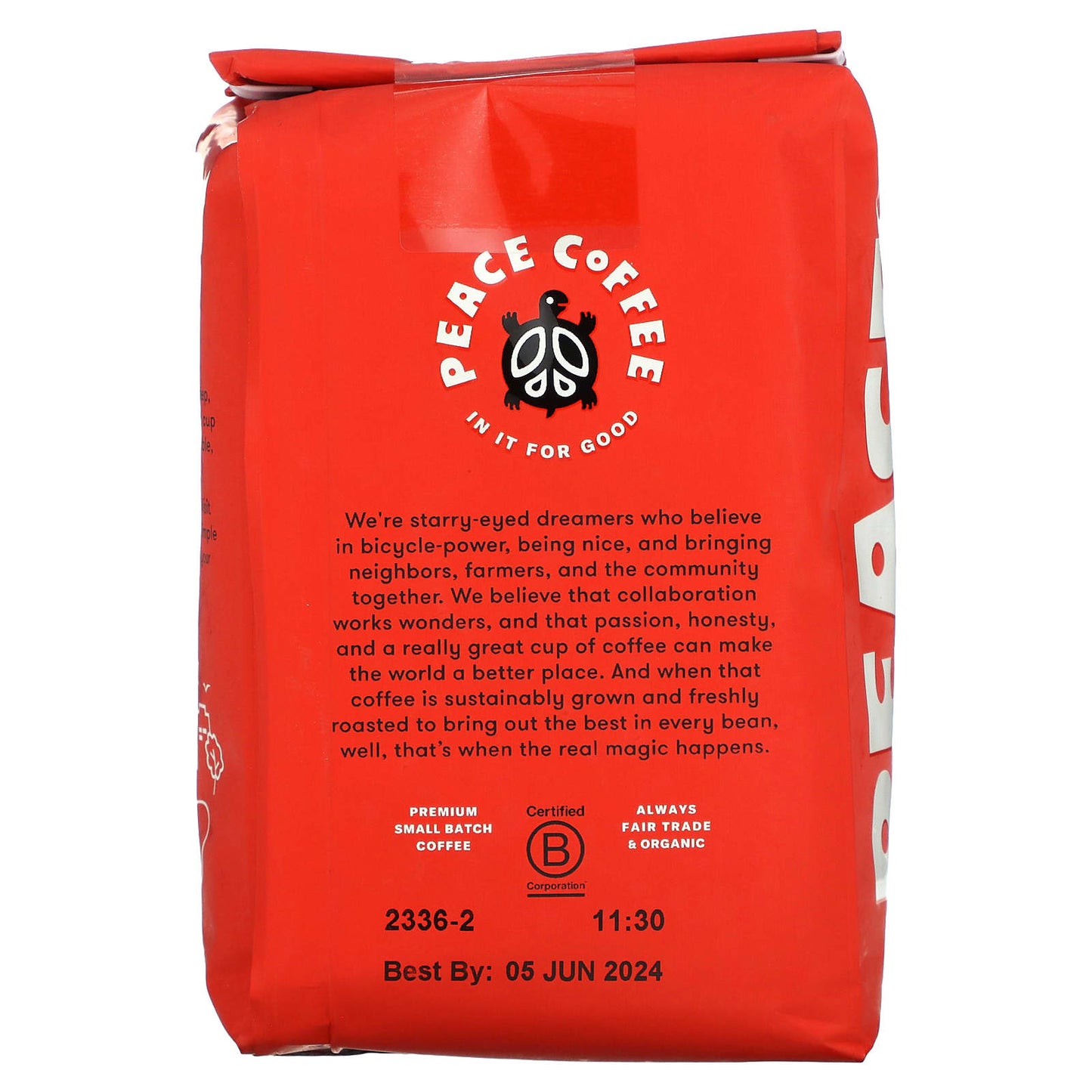 Peace Coffee, Organic Black Squirrel Expresso Blend, Medium Roast, Whole Bean, 12 oz (340 g)